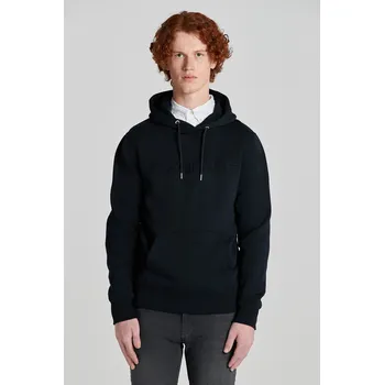Pánská mikina MIKINA GANT EMBOSSED SWEAT HOODIE BLACK