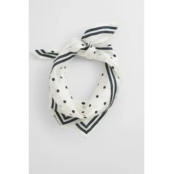 Šátek ŠÁTEK GANT DOT PRINT SILK SCARF EGGSHELL