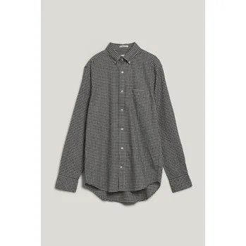 Pánská košile KOŠILE GANT REG MICROCHECK FLANNEL SHIRT LIGHT GREY MELANGE