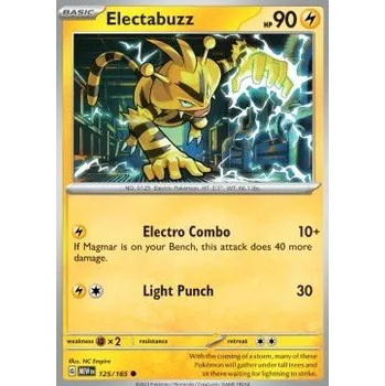 Karetní hra Pokémon MEW 125/165 Electabuzz - 151 Stav: Near Mint, Verze: REVERSE HOLO