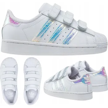 Chlapecká obuv Adidas sportovní boty z přírodní kůže bílé, velikost 35