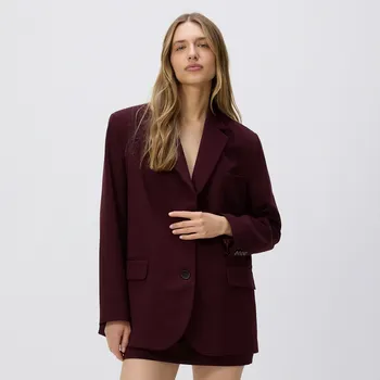 Dámské sako Reserved - Jednořadé oversize sako - hnědá - YS846-83X - YS846-83X-M_L