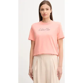 Dámské oblečení Bavlněné tričko Calvin Klein Jeans LV047C854G oranžová 32X, vel. XS