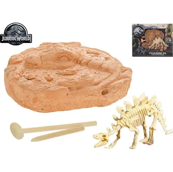 Figurka Mikro Jurský svět sada pro tesání kostry Stegosaura s doplňky