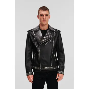BUNDA KARL LAGERFELD HUNS PICK STUD LEATHER JACKET BLACK
