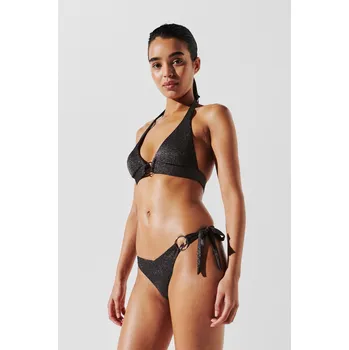 Dámské plavky PLAVKY KARL LAGERFELD KARL DNA RING RIO TANGA BOTTOM BLACK LUREX