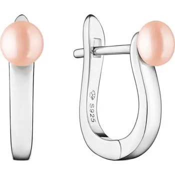 Náušnice Gaura Pearls Stříbrné náušnice s růžovou perlou Federica, stříbro 925/1000 SK23366EL/P Růžová