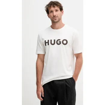 Pánské oblečení Bavlněné tričko HUGO Dulivio_U253 50542737 béžová 01X, vel. XXL