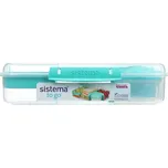 Sistema Dělený svačinový box To Go Bento Create s nádobou na jogurt a miskou 1,48 l, zelená