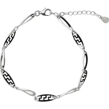 Náramek ORO Silver Stříbrný náramek s proplétanými články - decentní šperk s grafickým motivem