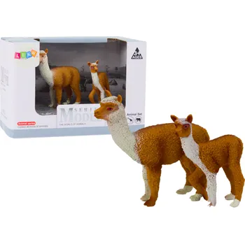 LEAN Toys Figurine Adult Llama 8 cm with a young Llama 6 cm Animals of the World