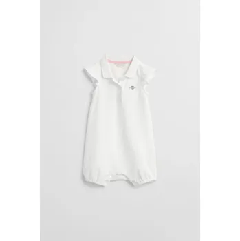 Kojenecký overall BODY GANT RUFFLED PIQUE ROMPER WHITE