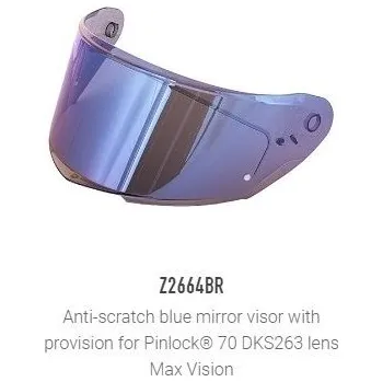 Auto-moto Z2664Br plexi modré zrcadlové pro přilbu Givi 50.6 Sport, 50.8, 50.9, tvrzené proti poškrábání