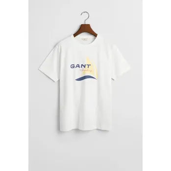 Dívčí oblečení TRIČKO GANT SAILING GRAPHIC T-SHIRT WHITE