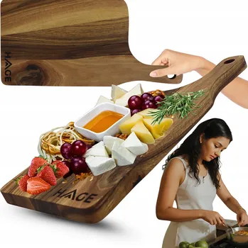 Kuchyňské prkénko DŘEVĚNÉ PRKÉNKO NA KRÁJENÍ A SERVÍROVÁNÍ SÝRŮ, UZENIN A POKRMŮ 42x20x2 CM