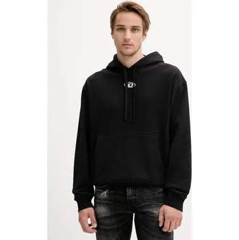Pánská mikina Bavlněná mikina Diesel S-MACS-HOOD-OD pánská, černá barva, s kapucí, s aplikací, A09856.0BMBJ 99X, vel. S