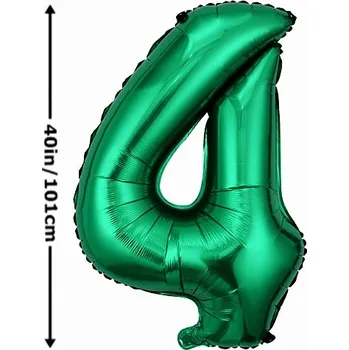Balónek Fóliový balónek ČÍSLICE 4 Narozeninová oslava Zelený 100 cm (40 palců)