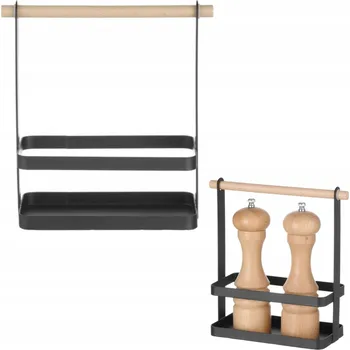 Stolní košík organizér na koření s dřevěnou rukojetí 23x10x24 cm - Hend