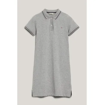 Dívčí šaty ŠATY GANT FITTED POLO PIQUE DRESS GREY MELANGE