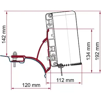 Příslušenství ke karavanu Kit adaptérů Fiamma pro VW T5/T6 Transporter na markýzy Compass