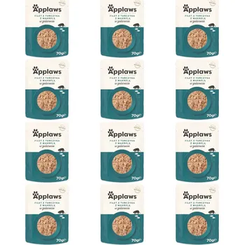 Krmivo pro kočku APPLAWS Tuna Fillet with Mackerel in Jelly - mokré krmivo pro kočky - 12x70g