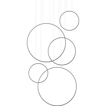 Závěsné LED svítidlo RIO 5 černé do obýváku a jídelny moderní 5bodové Thoro