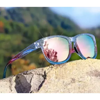 Sluneční brýle Sluneční brýle polarizační, obroučky transparentní modré, modrá skla