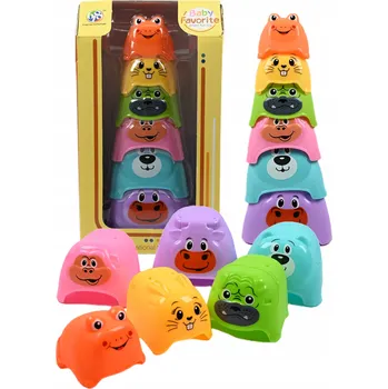 Hračka pro nejmenší PYRAMIDA EDUKAČNÍ SKLÁDAČKA KELÍMKY VELKÁ VĚŽ HRAČKA BAREVNÁ