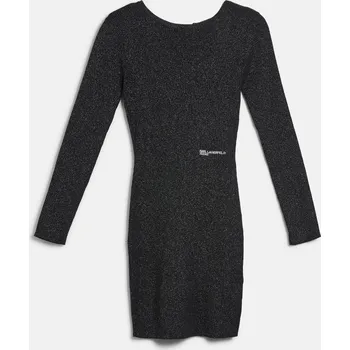 Dámské šaty ŠATY KARL LAGERFELD JEANS KLJ LS GLITTER KNIT DRESS BLACK