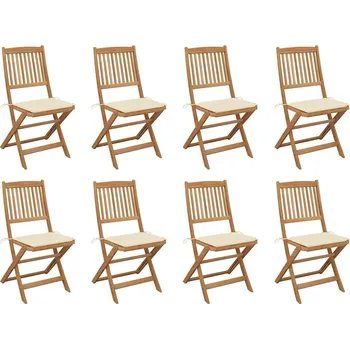 OMAXI Skládací venkovní židle s poduškami 8 ks masivní akáciové dřevo 460979