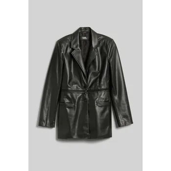 Dámská casual bunda BUNDA KARL LAGERFELD RECYCLED LEATHER ZIP JACKET BLACK