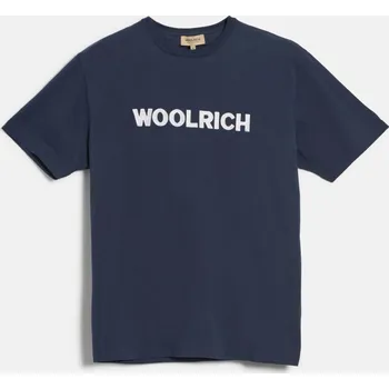 Pánské tričko TRIČKO WOOLRICH EMBROIDERED LOGO T-SHIRT DREAM BLUE