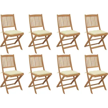 OMAXI Skládací venkovní židle s poduškami 8 ks masivní akáciové dřevo 461129