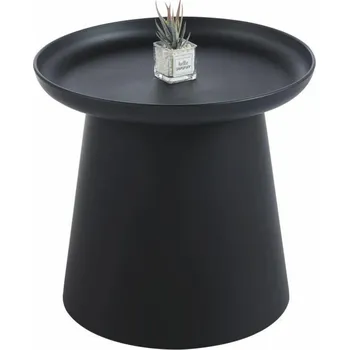 Konferenční stolek Konferenční stolek Xena kulatý 50 cm černý moderní do obýváku Intesi polypropylen