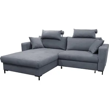 Sedací souprava Rozkládací rohová sedací souprava s úložným prostorem do L HORTA levá tmavě šedá