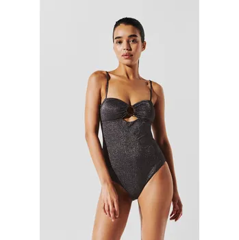 Dámské plavky PLAVKY KARL LAGERFELD KARL DNA RING RIO SWIMSUIT BLACK LUREX