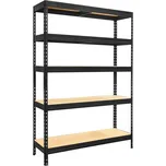 KOVONA Regál kovový Praktik 1800x1200x450mm / 5 C-MDF, černá