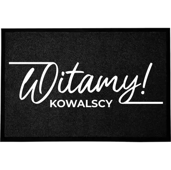 ČERNÁ ROHOŽKA 40X60 S TVÝMI INICIÁLAMI MONOCHROM DOMÁCNOST PERSONALIZOVANÁ TREND