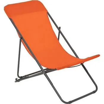 Zahradní lehátko Zahradní skládací lehátko Setubal oranžové kovové klasické na terasu a balkon Atmosphera