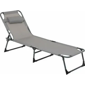 Zahradní lehátko Skládací kovové plážové lehátko Asco Atmosphera šedé na balkon a terasu