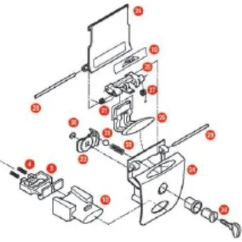 Moto kalhoty Z641Nm2 pant zavírání pro kufr Givi V46N kompletní (červené tlačítko), zámek SL