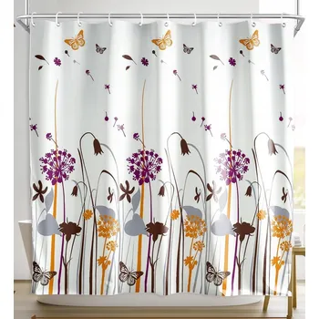 Sprchový závěs ZÁVĚS ZÁVĚS DO KOUPELE 240X200CM KVĚTINY