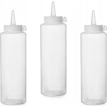 Dávkovač nápoje Dávkovač lahví na studené omáčky sada 3 ks - průhledný 0,7 l - HENDI