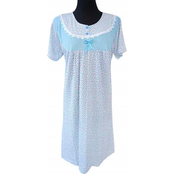 Dámské oblečení Bavlněná Košile Sentina 3XL noční rukávem a květinovým vzorem