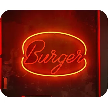 Obraz NEONOVÝ LED BURGER NÁPIS NÁSTĚNNÁ DEKORACE DO RESTAURACE BARU FIRMY 67x30CM