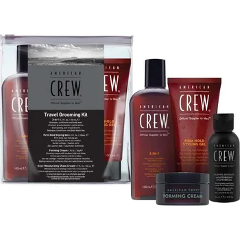 Kosmetická sada American Crew Grooming Travel Kit - šampon 3v1 100 ml + Hydratační krém 50 ml + forming krém 50 g + gel 100 ml Dárková sada