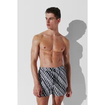 Pánské plavky PLAVKY KARL LAGERFELD ABSTRACT AOP SHORT BOARDSHORTS ABSTRACT AOP BLACK
