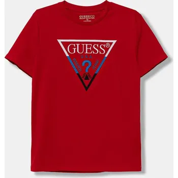 Chlapecké tričko Dětské bavlněné tričko Guess L5YI07.K8HM4.9BYA červená 33X, vel. 122-125