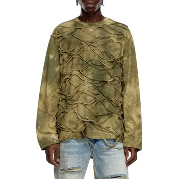 Pánské tričko TRIČKO DIESEL T-CRANET-LS T-SHIRT OLIVE NIGHT