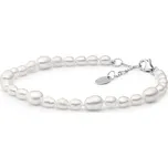 Gaura Pearls Perlový náramek Helene, stříbro 925/1000 234-115B 17 cm + 3 cm (prodloužení) Bílá